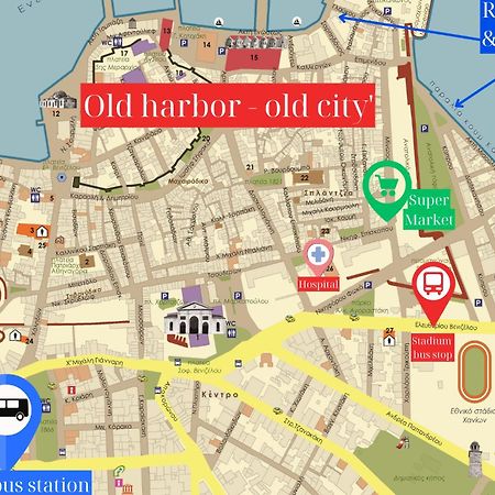 Center Manolia Dream 3 Bedroom Apartment 100M Away From The Beach 干尼亞 外观 照片